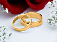 The happy result of successful pre-marital counseling: Wedding Rings